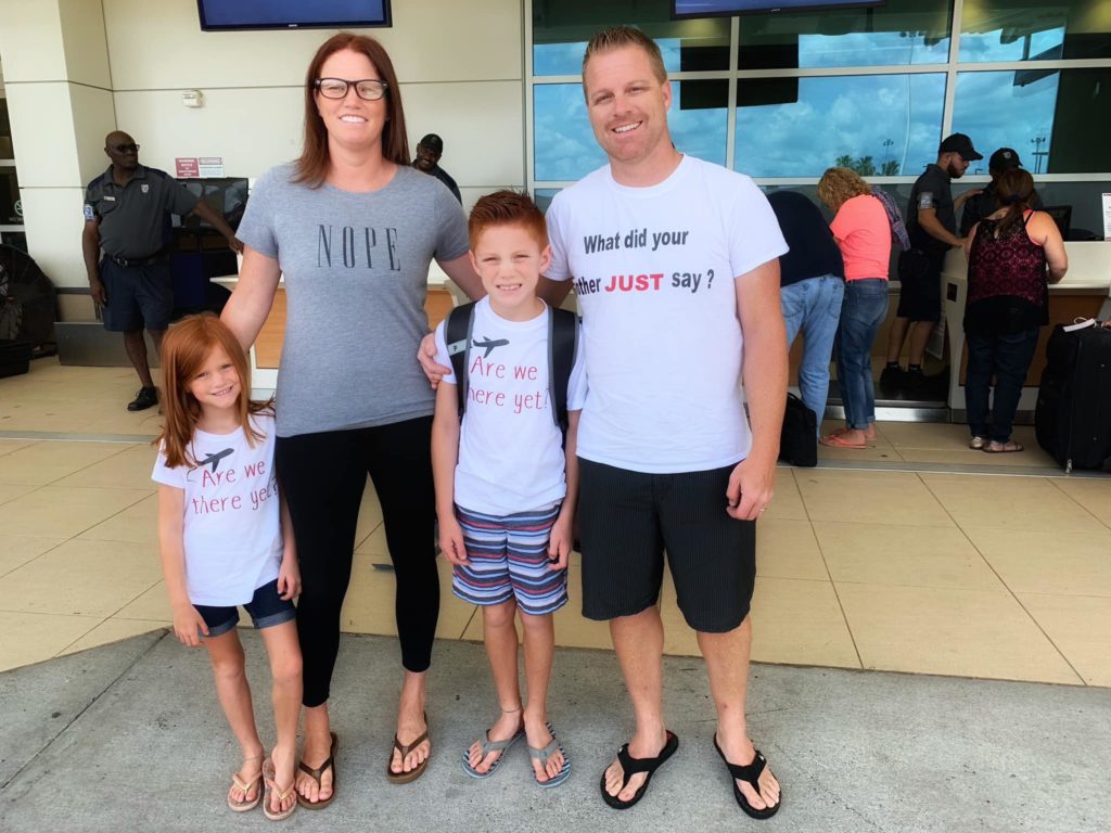 family picture at Orlando International Airport